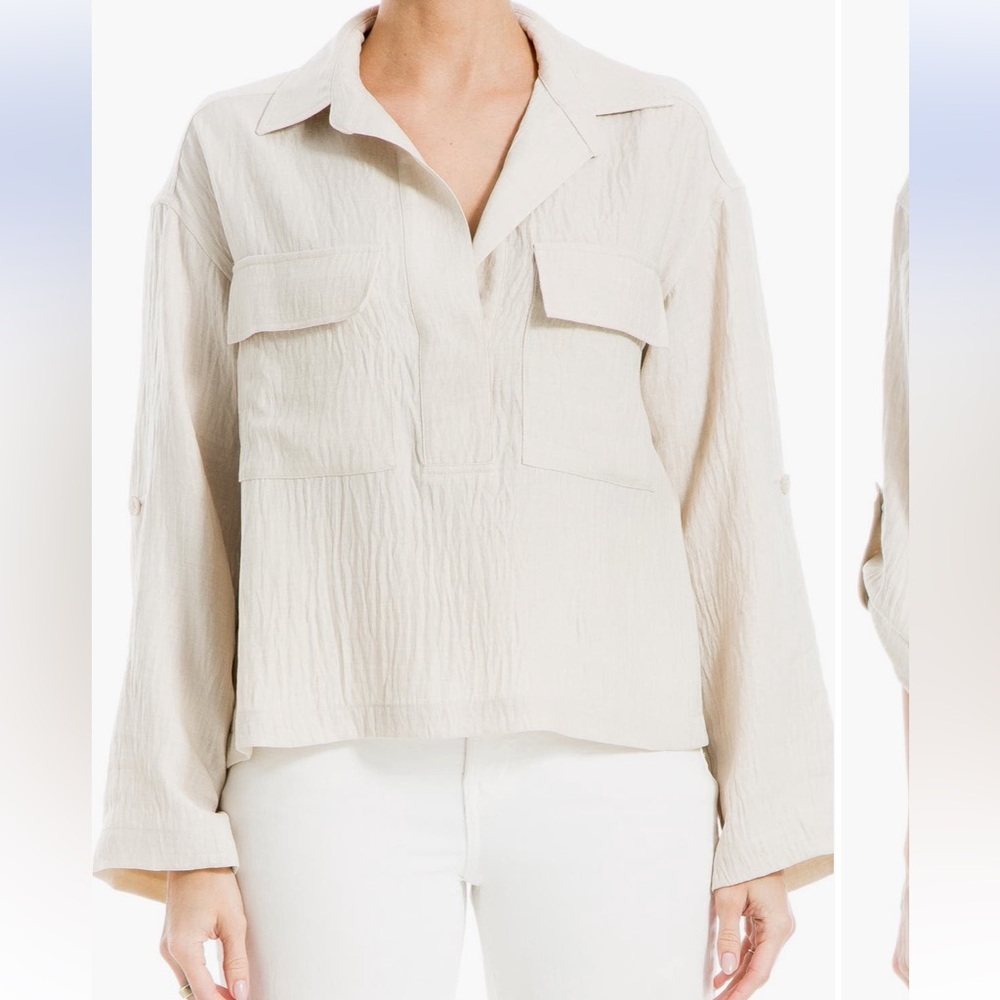 MAX STUDIO Collared Textured Shirt